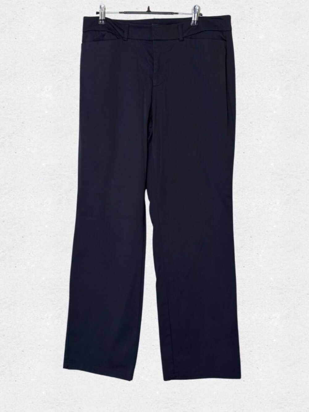 Dockers Womens Black Metro Pants 12P Medium Petite Office Work Straight Slacks